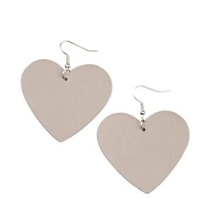 Heart-Shaped Silver Earrings New
